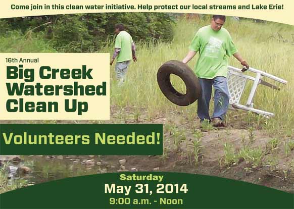 16th Annual Big Creek Watershed Clean Up Saturday, May 31, 2014