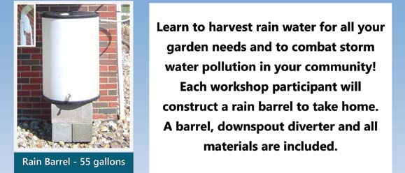Make your rain barrel - everything supplied for only $60
