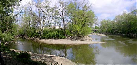 Big Creek at left, Cuyahoga at right